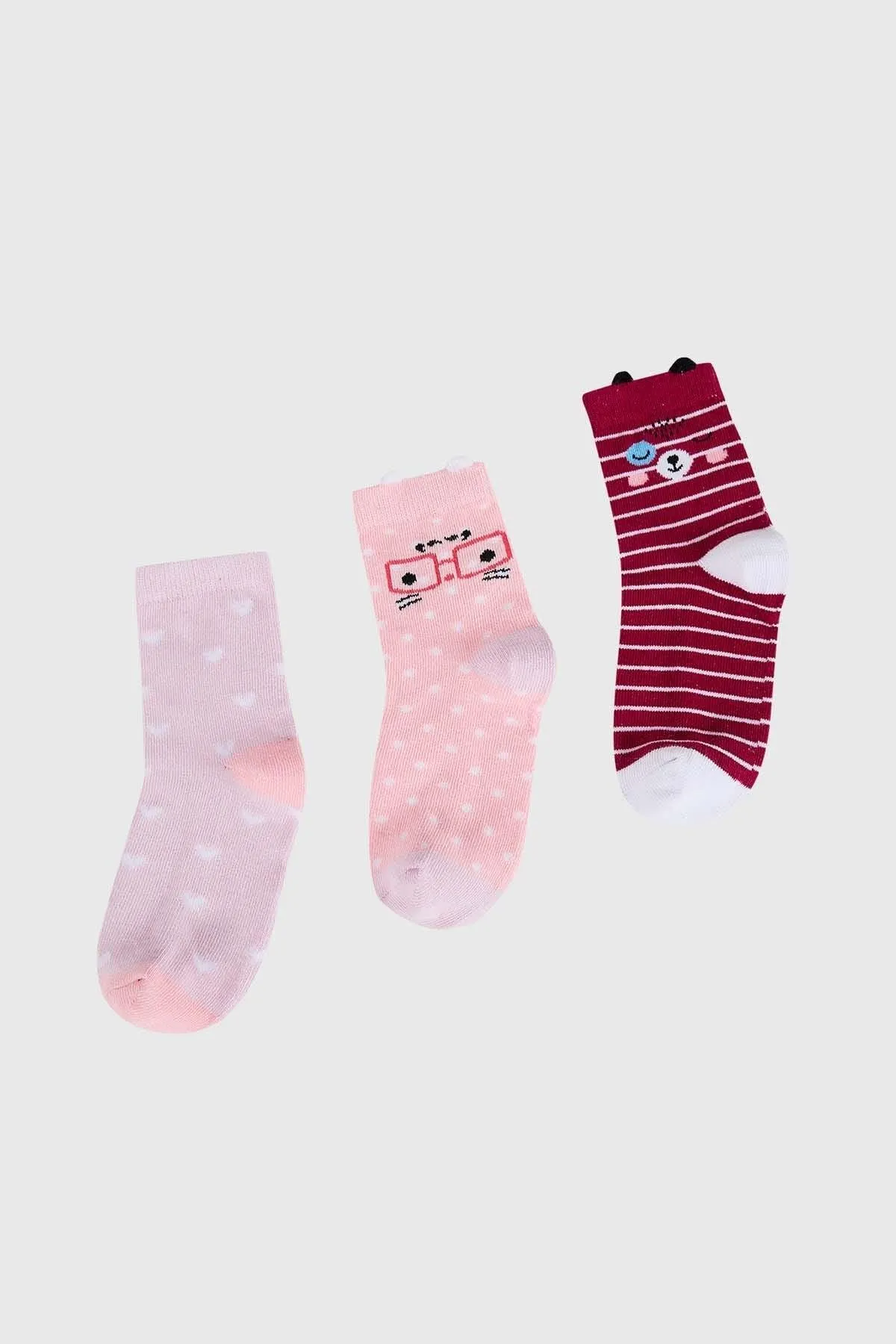 Calcetín De Vestir Niña Tripack Rosado