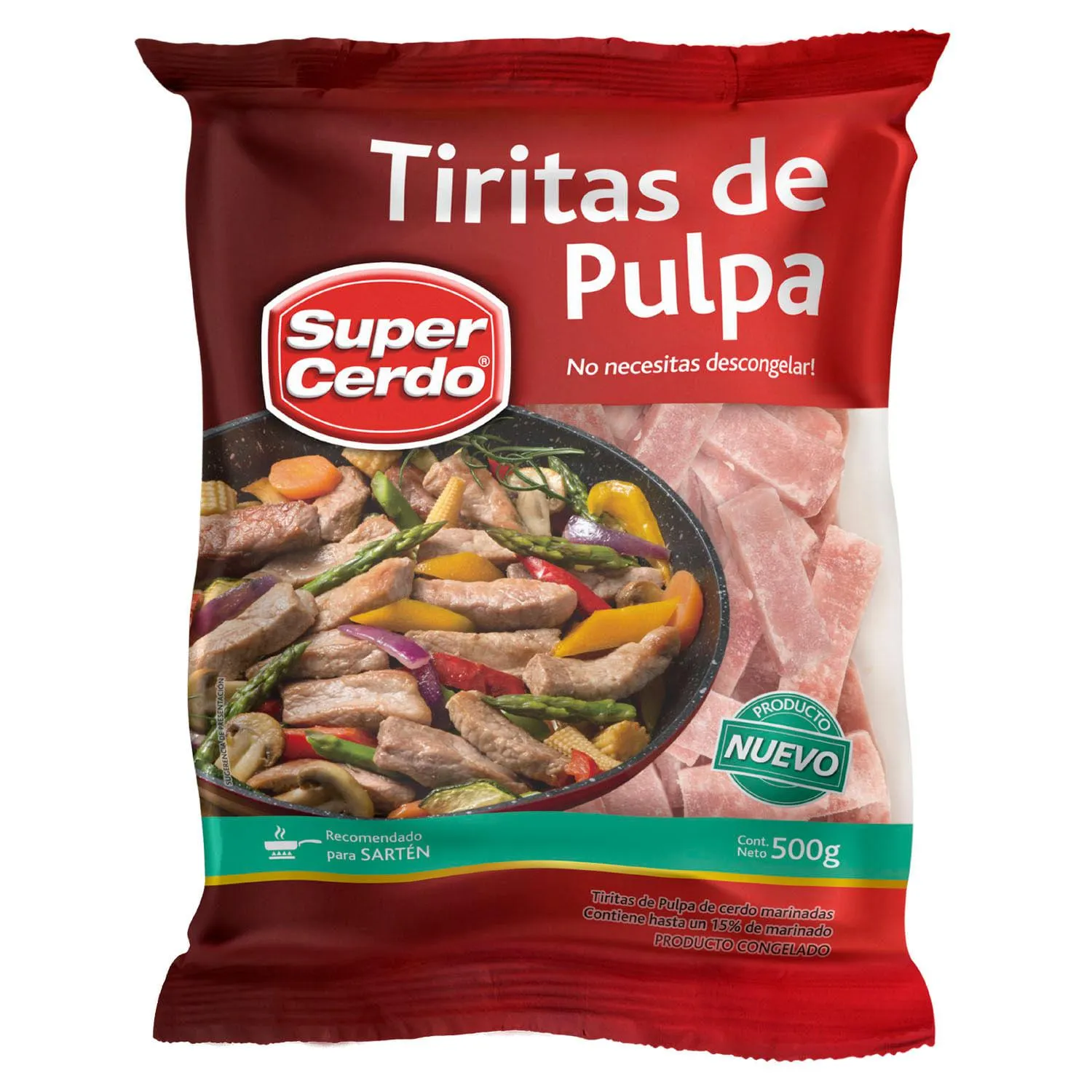 Tiritas pulpa cerdo congelado 500 g