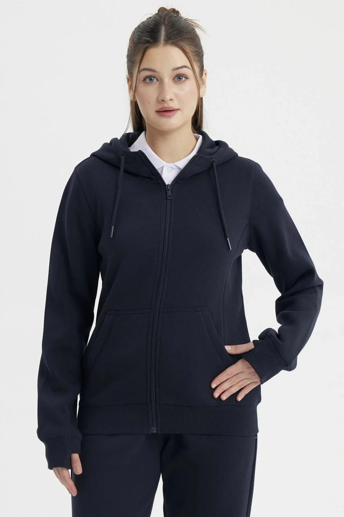 Polerón Unisex Full Zipper Azul Marino