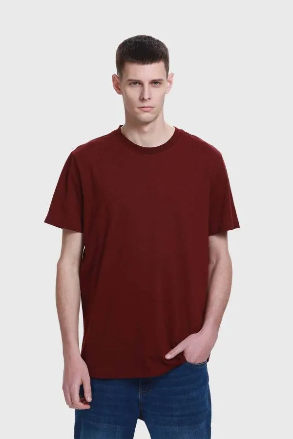 Polera hombre long fit bÁsica burdeo