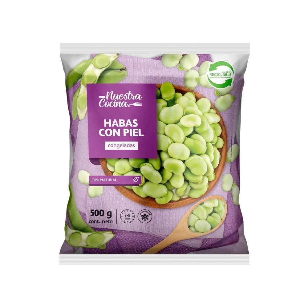Habas con piel congeladas