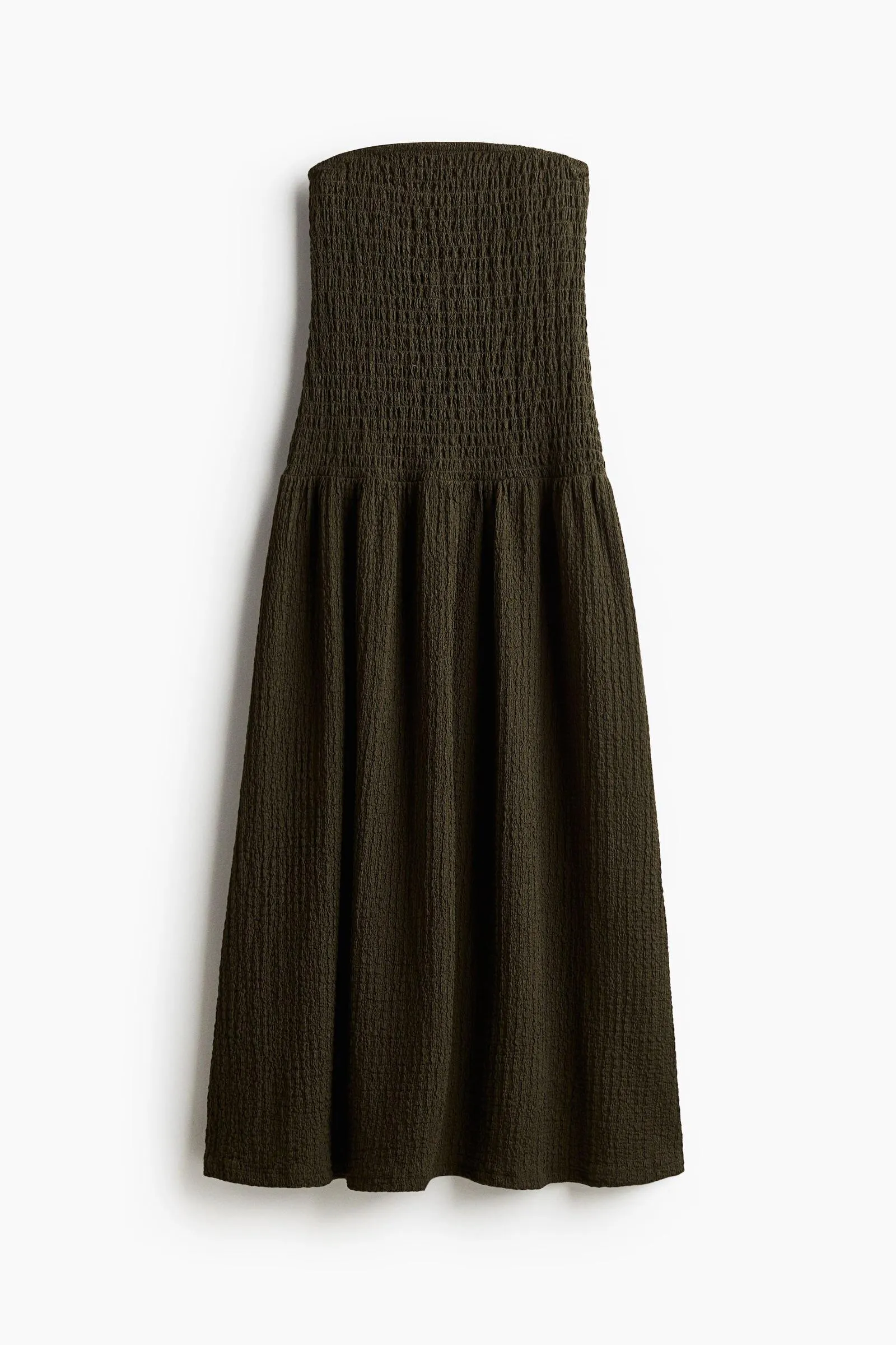 Vestido bandeau con cuerpo panal de abeja