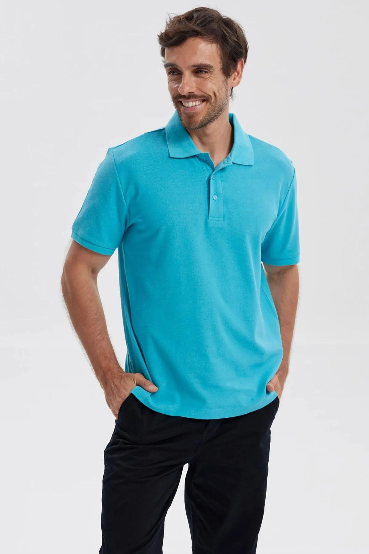 Polera Hombre Pique Básica Lisa Calipso