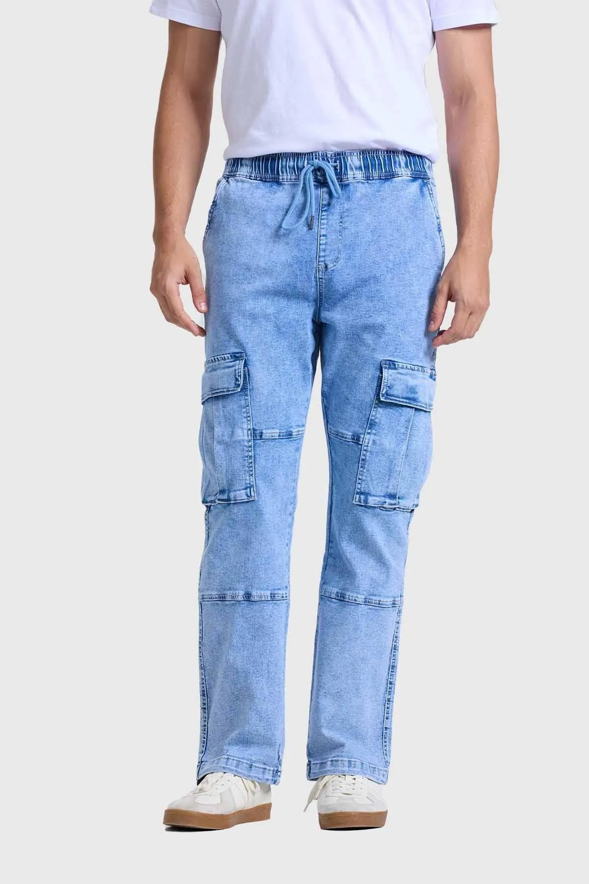 Jeans Hombre Doble Cargo Azul