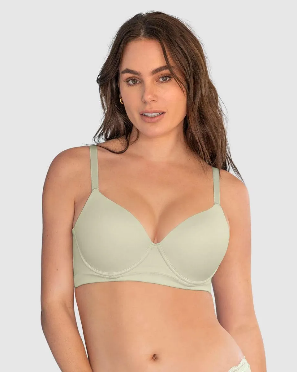 Sostén de realce suave y buen cubrimiento en espalda