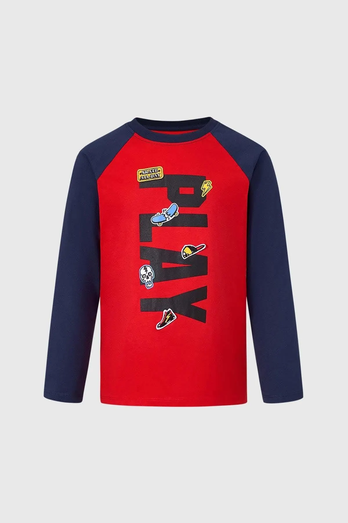 Polera Niño Parches Rojo