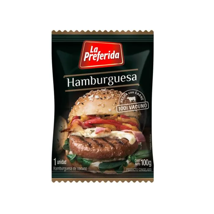 Hamburguesa La Preferida Vacuno 100 Grs