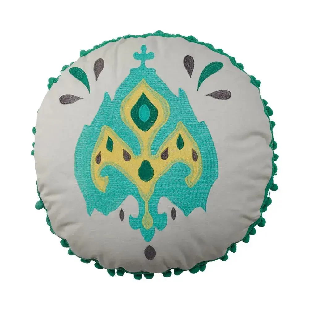 Cojin Deco Redondo 45 Cm Pintura Blanco