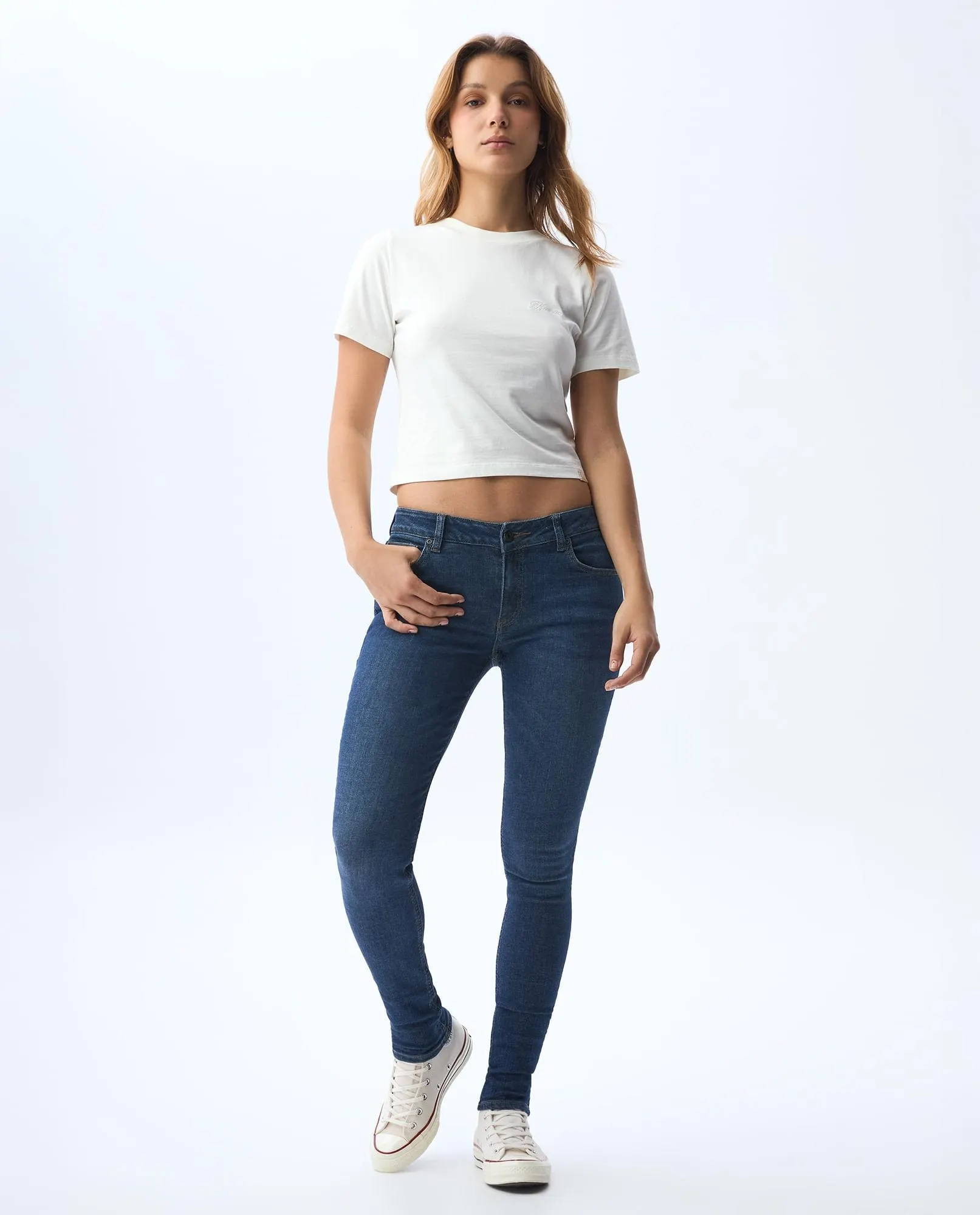 Jean Jegging de tiro bajo para mujer