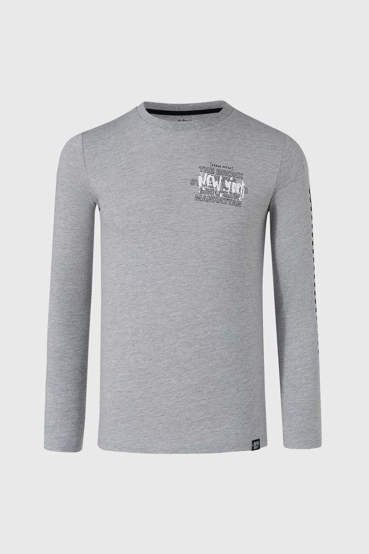 Polera Niño Print Gris