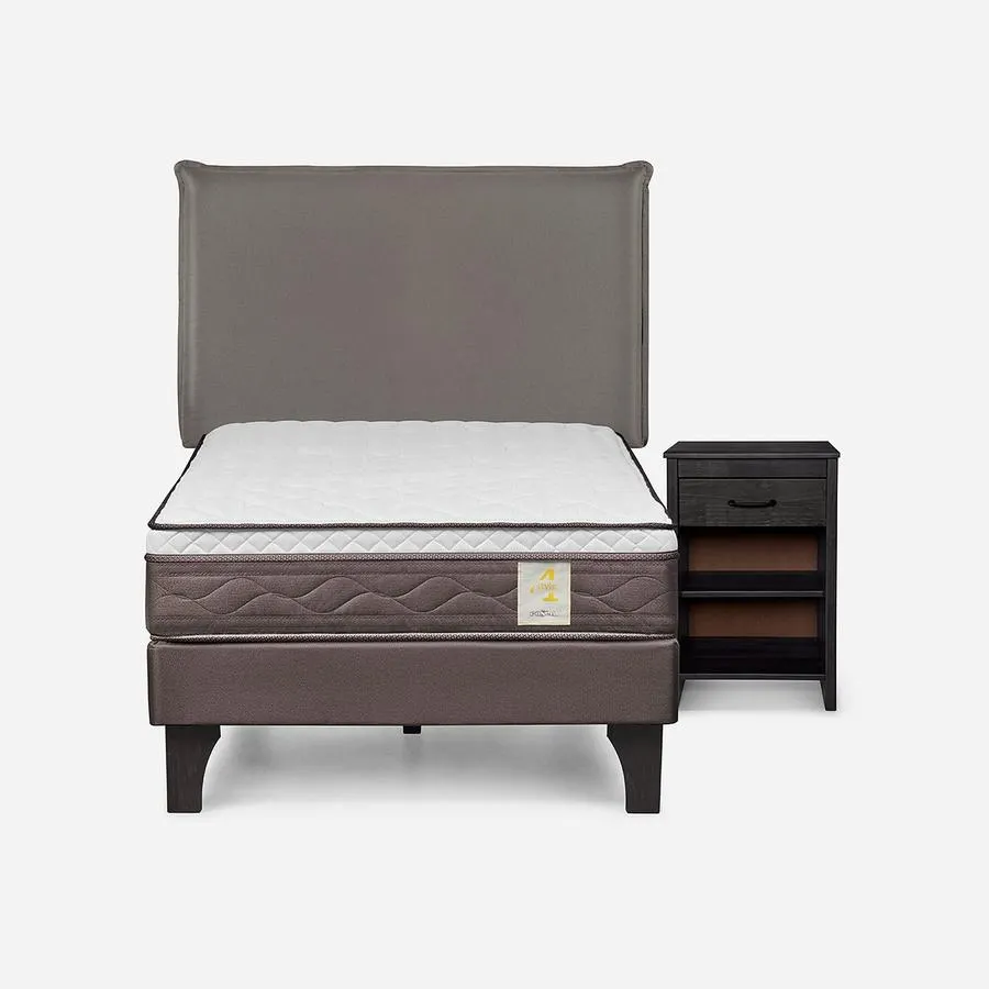 Cama New Style 4 Plus 1,5 Plazas + Muebles Maurice