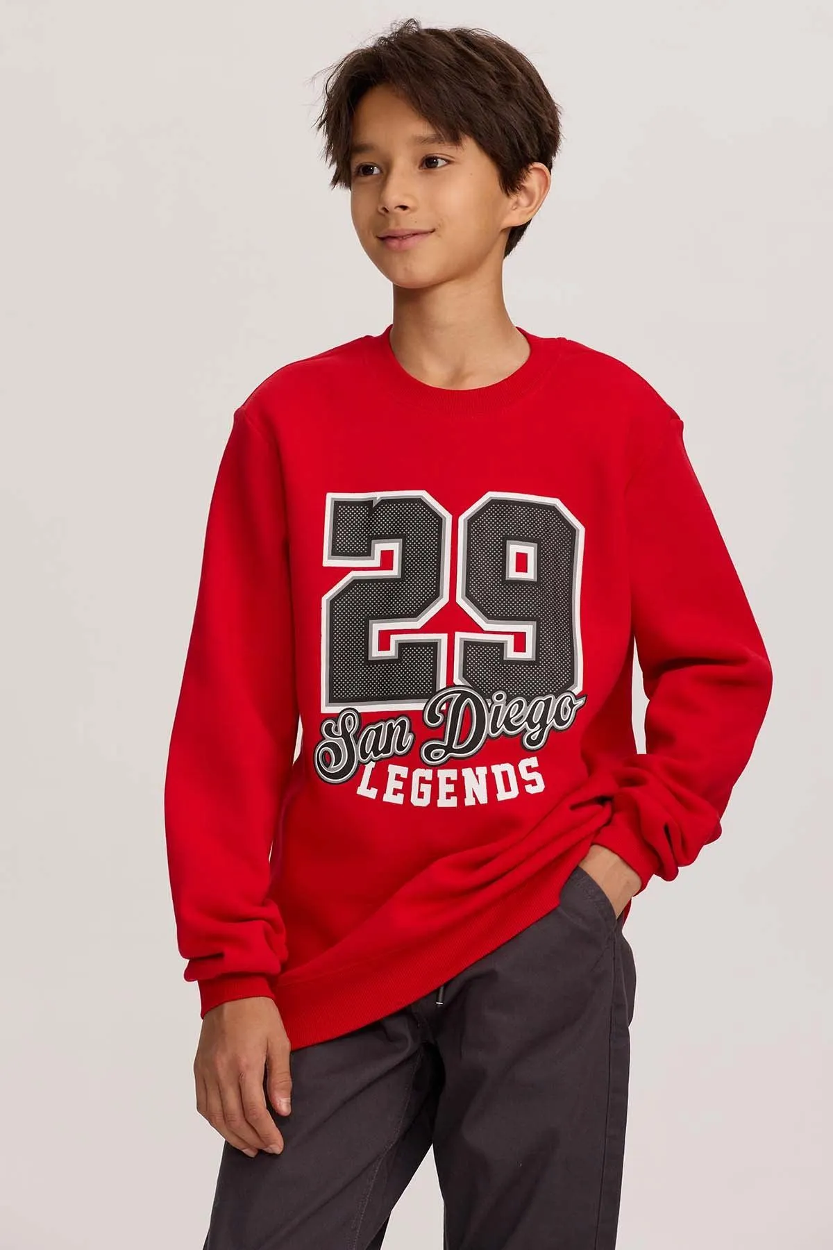 Polerón Niño Básico Print Rojo