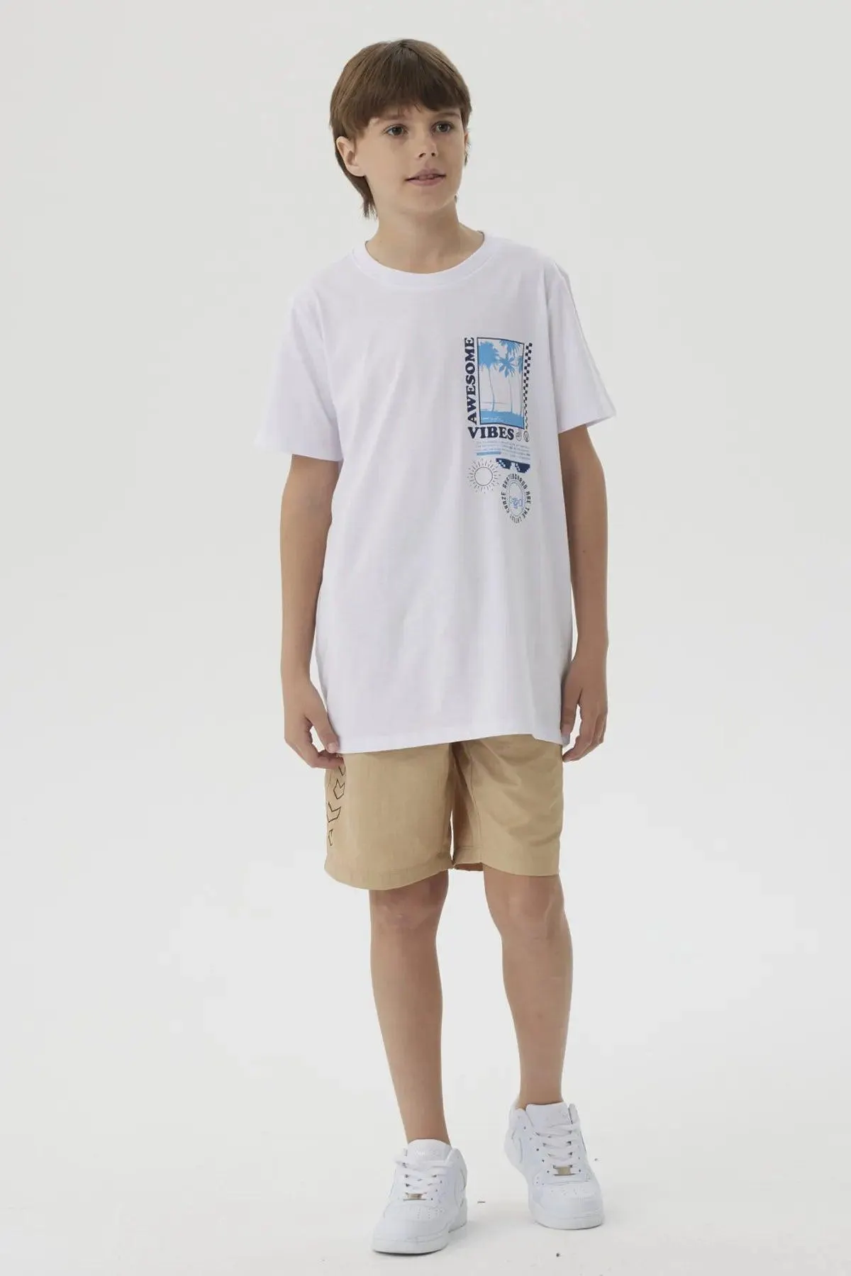 Polera Niño Print Posicional Blanco