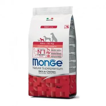 MONGE MINI PUPPY & JUNIOR CHICKEN 3 KG
