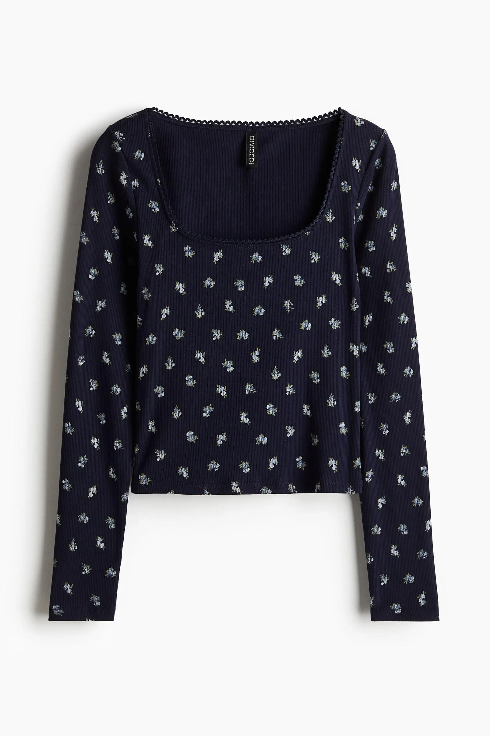 Polera de algodón con ribete de picot