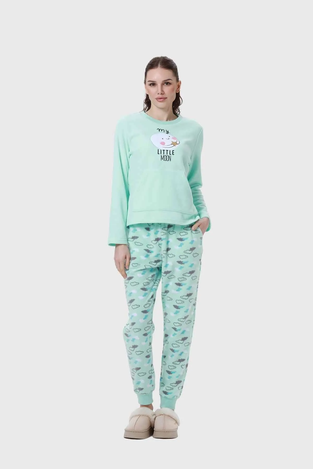 Pijama Mujer Polar Aqua