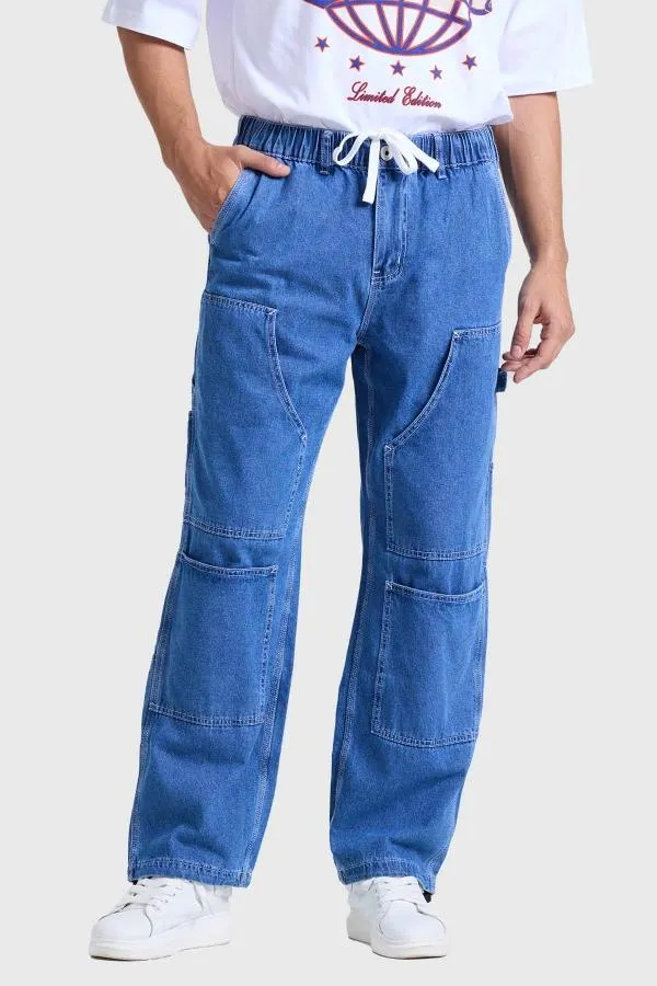 Jeans hombre baggy skate azul