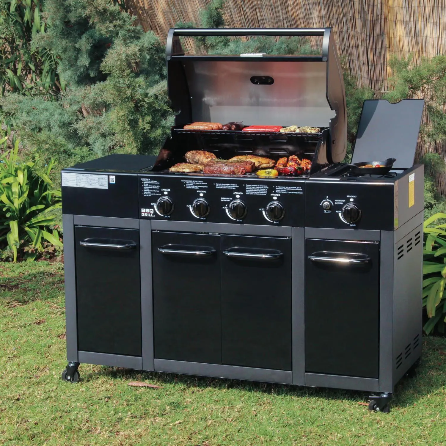 Parrilla Buffalo Black De 4 Quemadores BBQ401GCQLMBLACK + Funda Incluida BBQ Grill