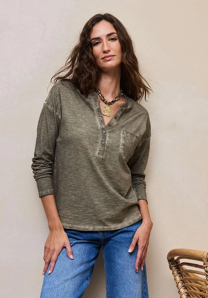 Polera Tela Procesada Verde S