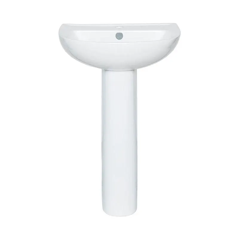 Lavamanos Pedestal Elis con Rebalse Semi Redondo Blanco