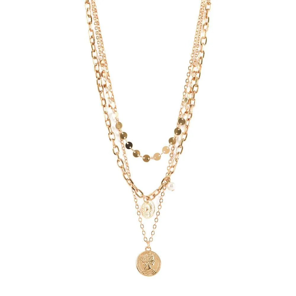 Coin collar triple triple dorado