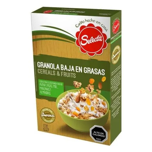 Granola Selecta Bajo En Grasa 370 Grs