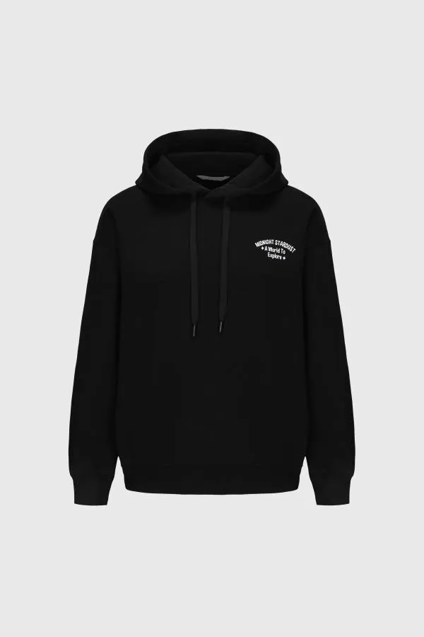 PolerÓn niÑa oversize print negro