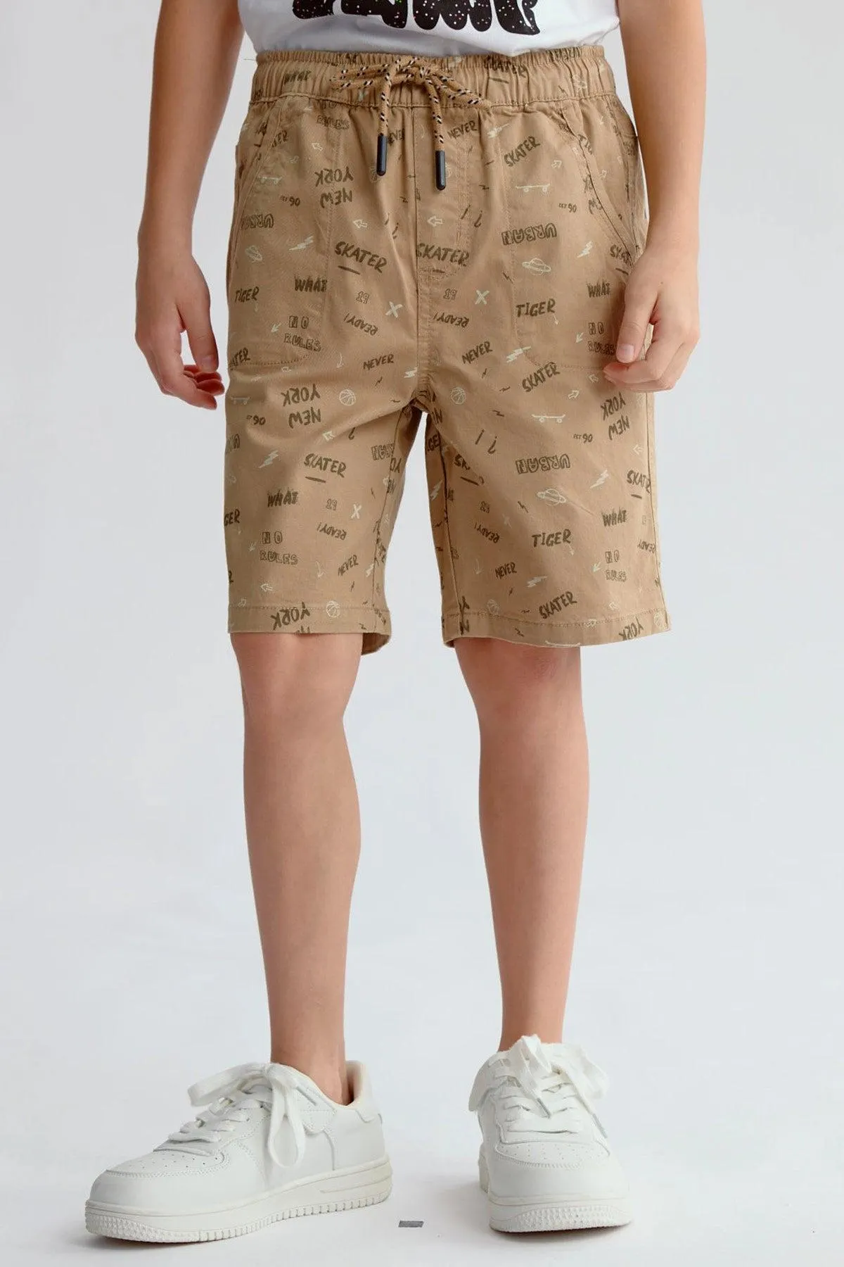 Bermuda Niño Gabardina Básica Kaki