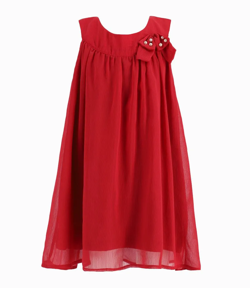 Polera Niña Con Lazo Y Perlas