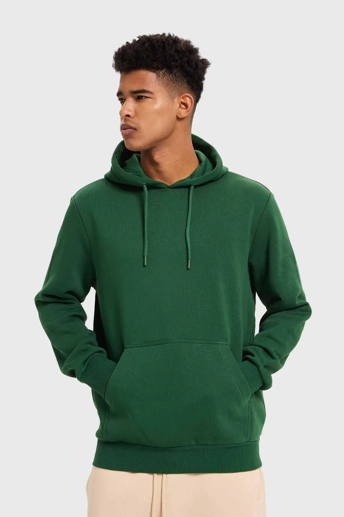Polerón Hombre Hoodie Básico Verde