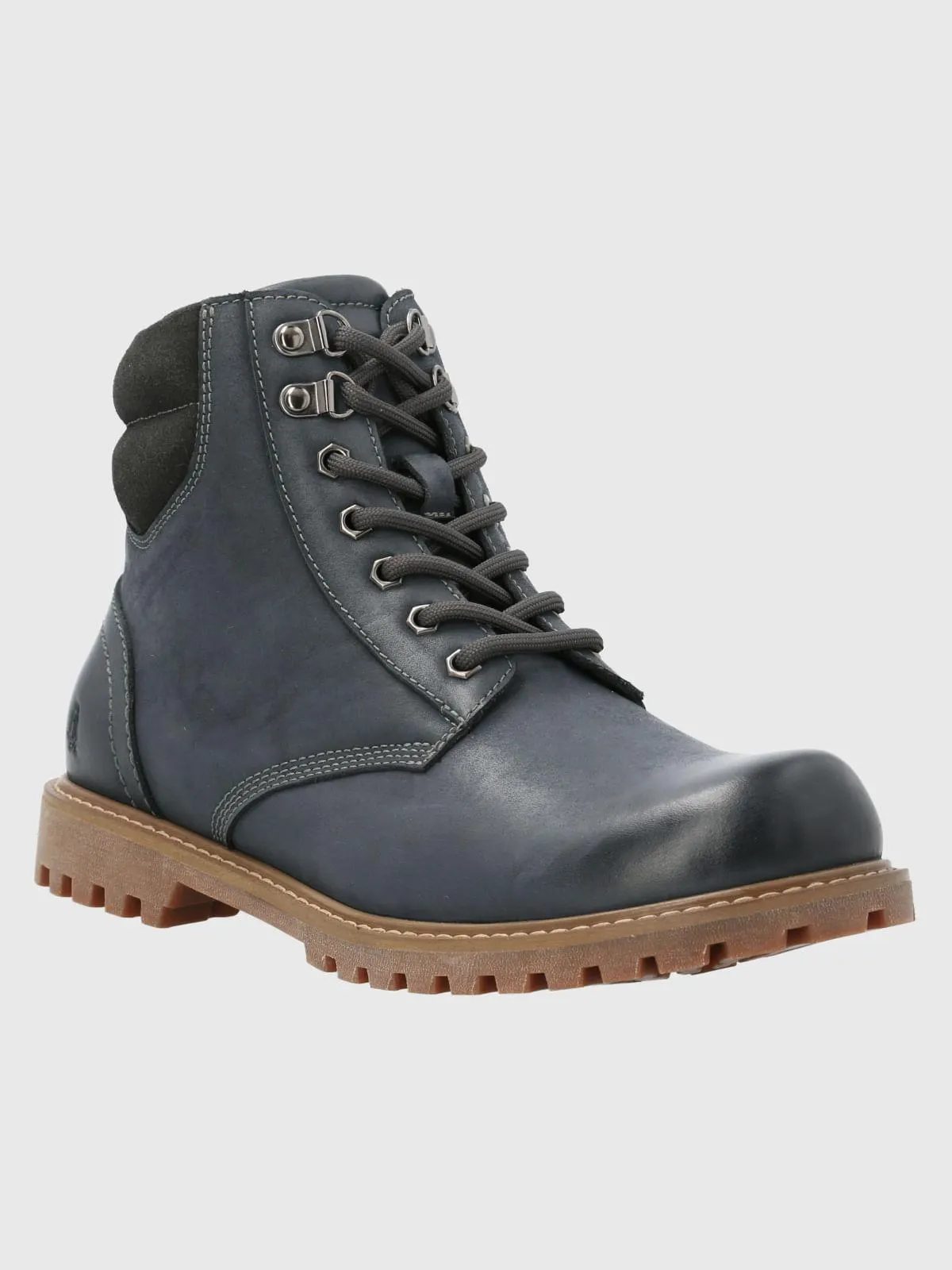 Botin Cuero Hombre Maxwell Azul Hush Puppies