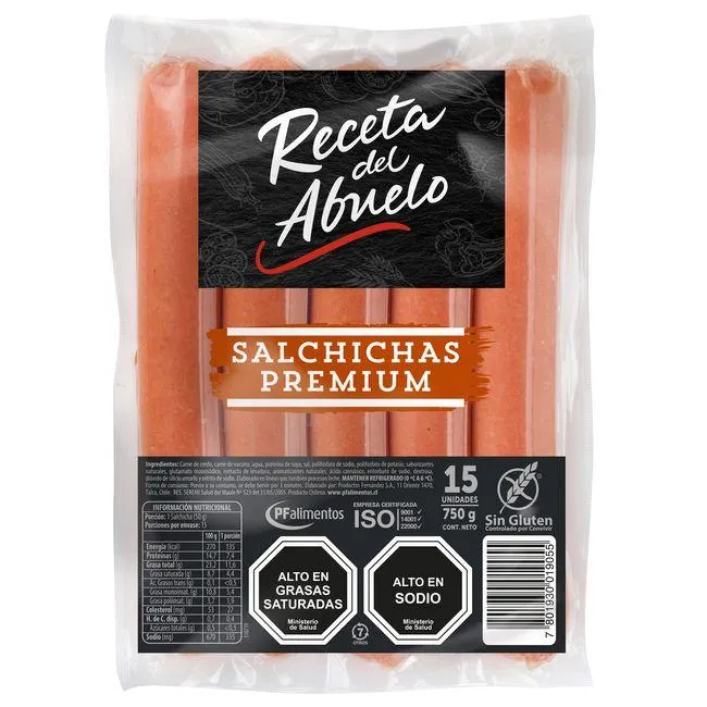 Salchichas Receta del Abuelo Premium 750 g 15 un.