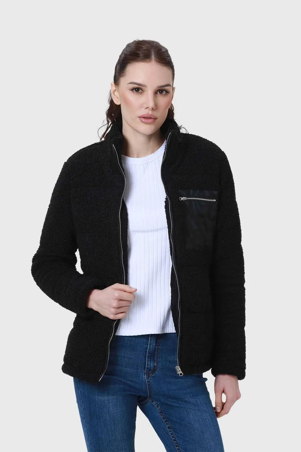Polar Mujer Tipo Chaqueta Puffa Negro