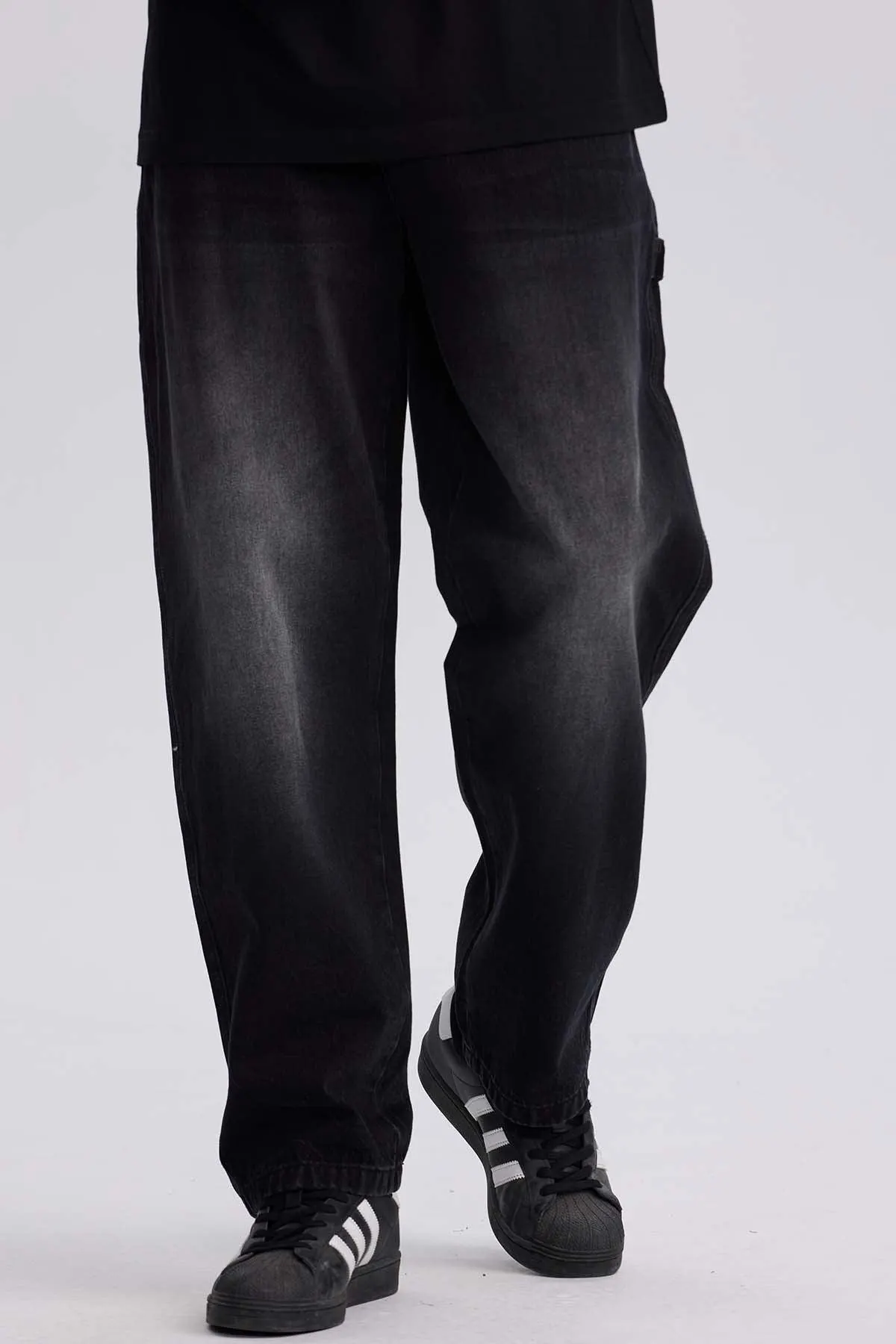 Jeans Hombre Baggy Focalizado Negro