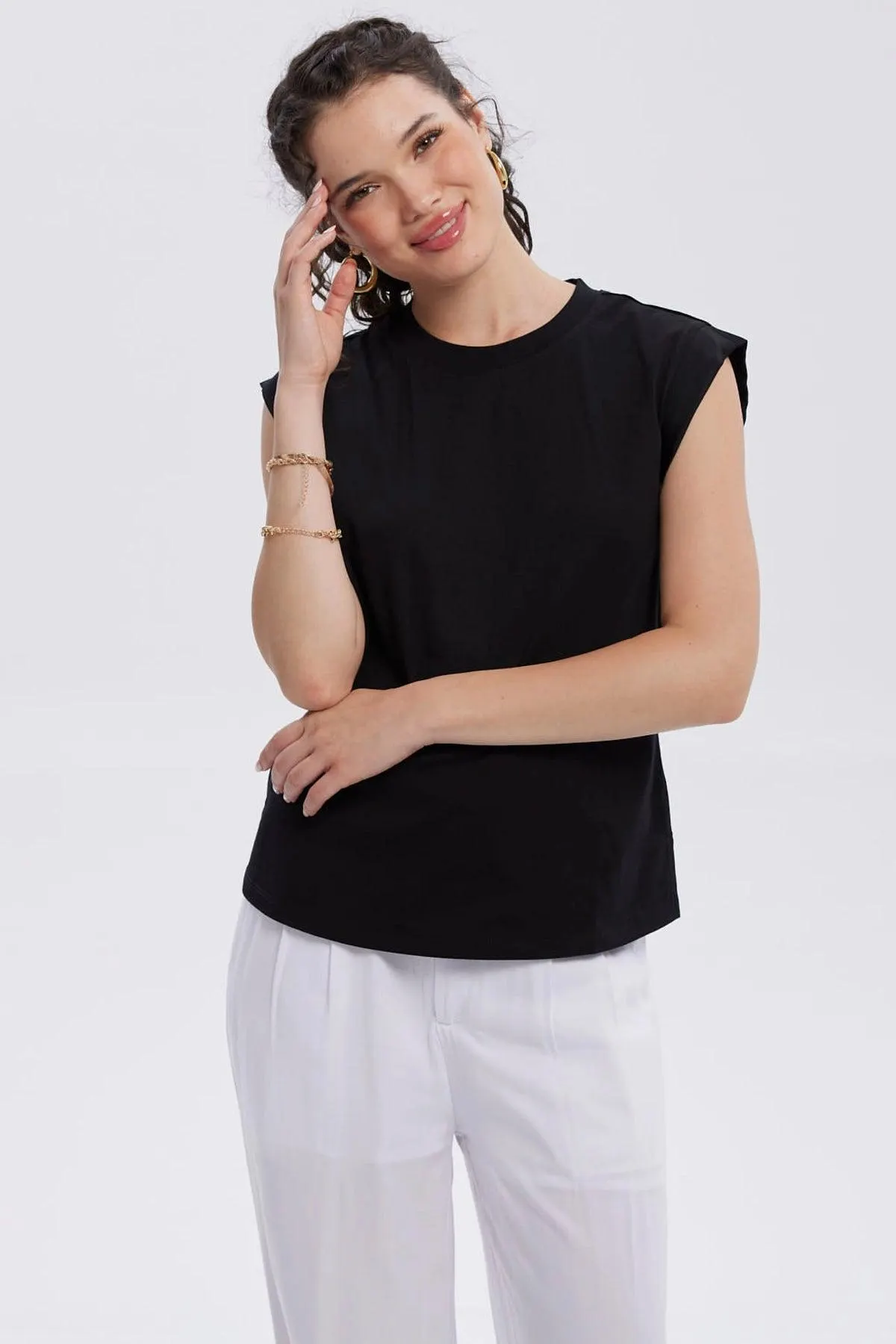 Polera Mujer Satín Negro