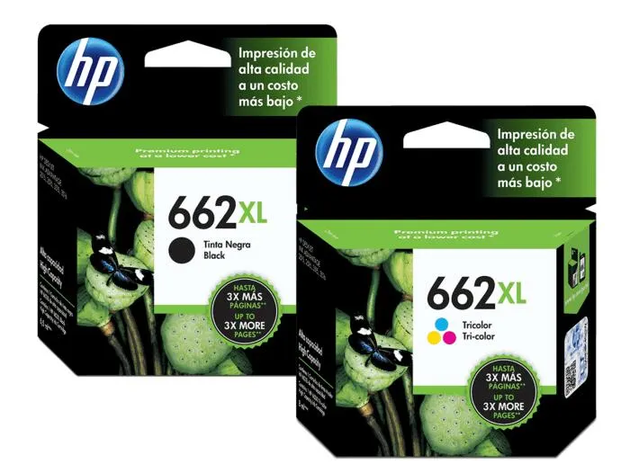 Cartucho de Tinta HP 662XL Negro + Tricolor Original