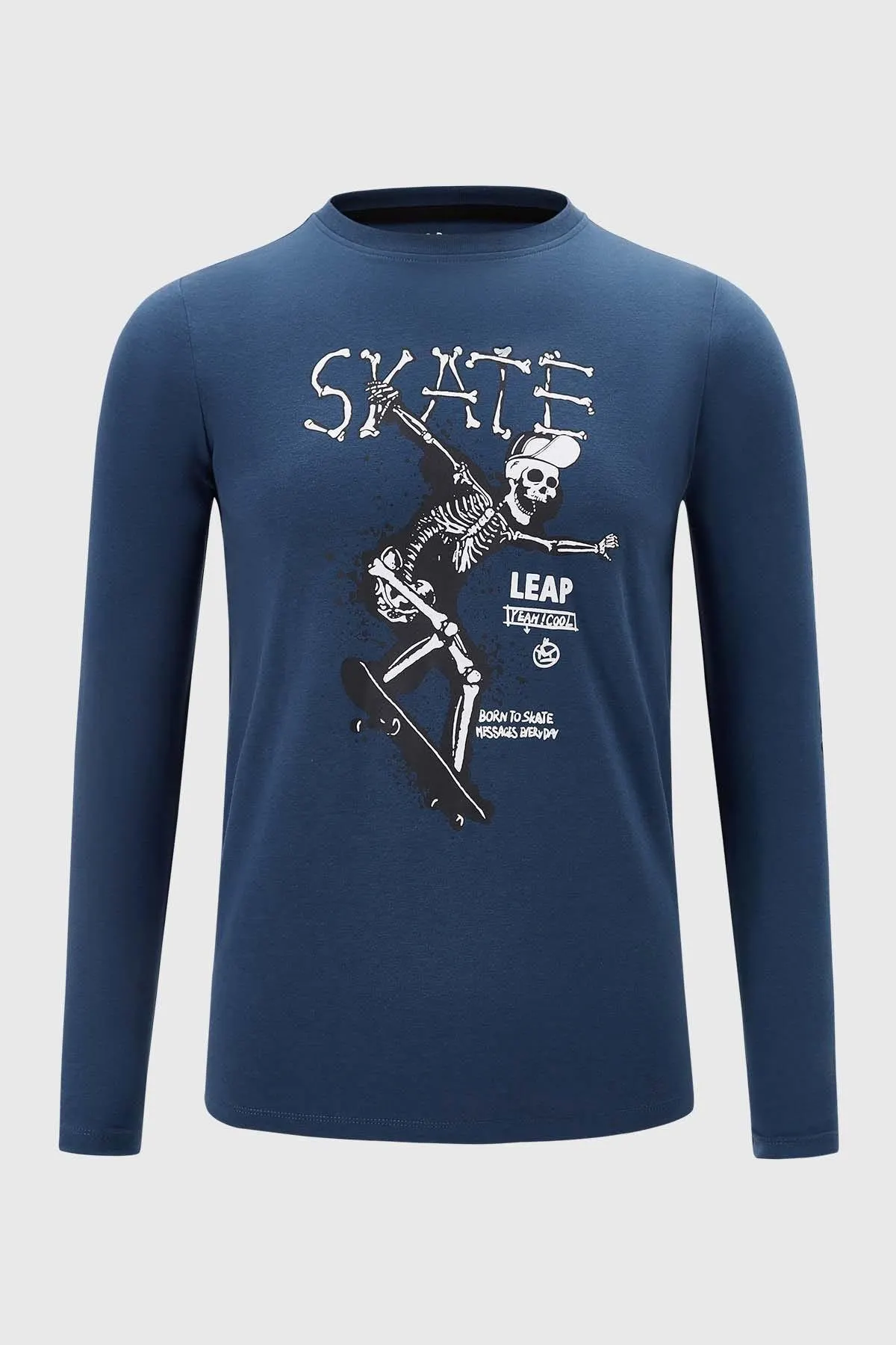 Polera Niño Estampado Petróleo