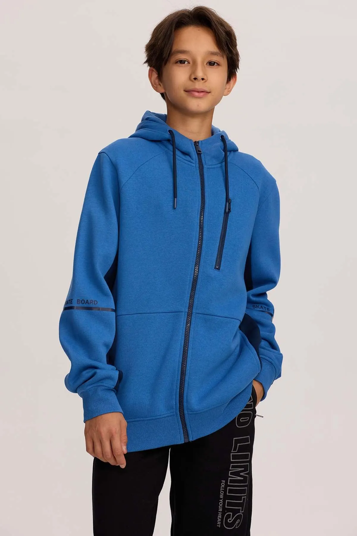 Polerón Niño Básico Print Azul