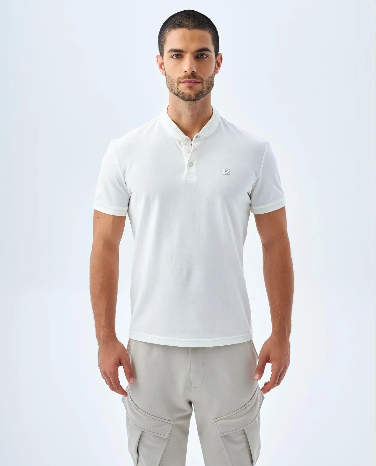 Camiseta tipo polo cuello neru para hombre