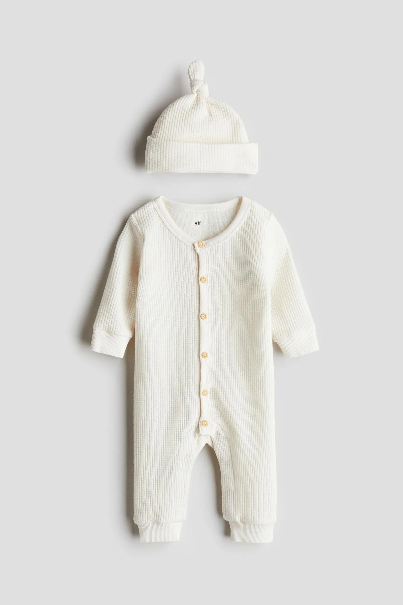 Conjunto de 2 piezas en tejido waffle