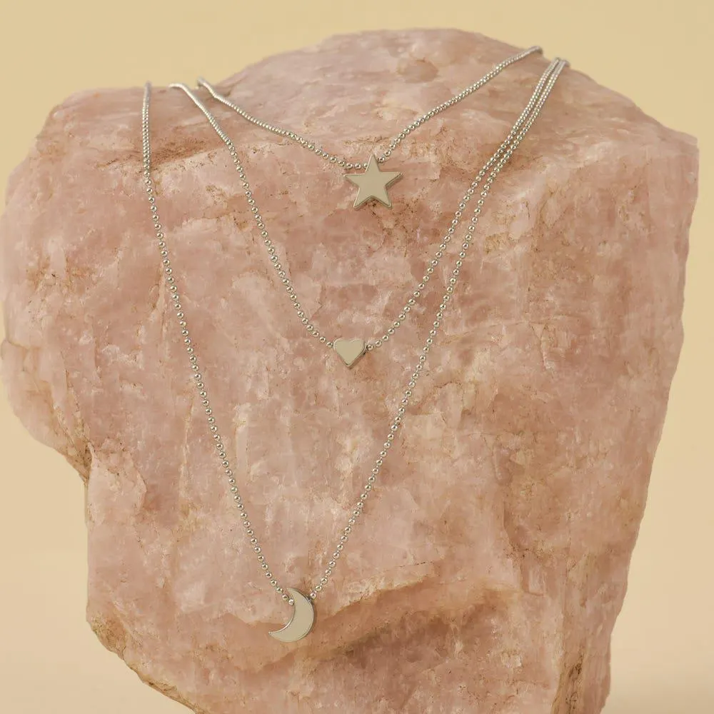 Cuore Collar Doble Plateado