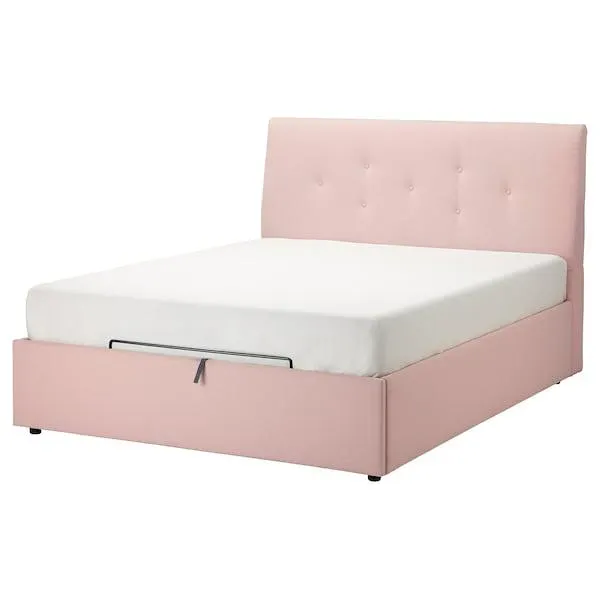 Cama baúl tapizada, Gunnared Rosado claro,