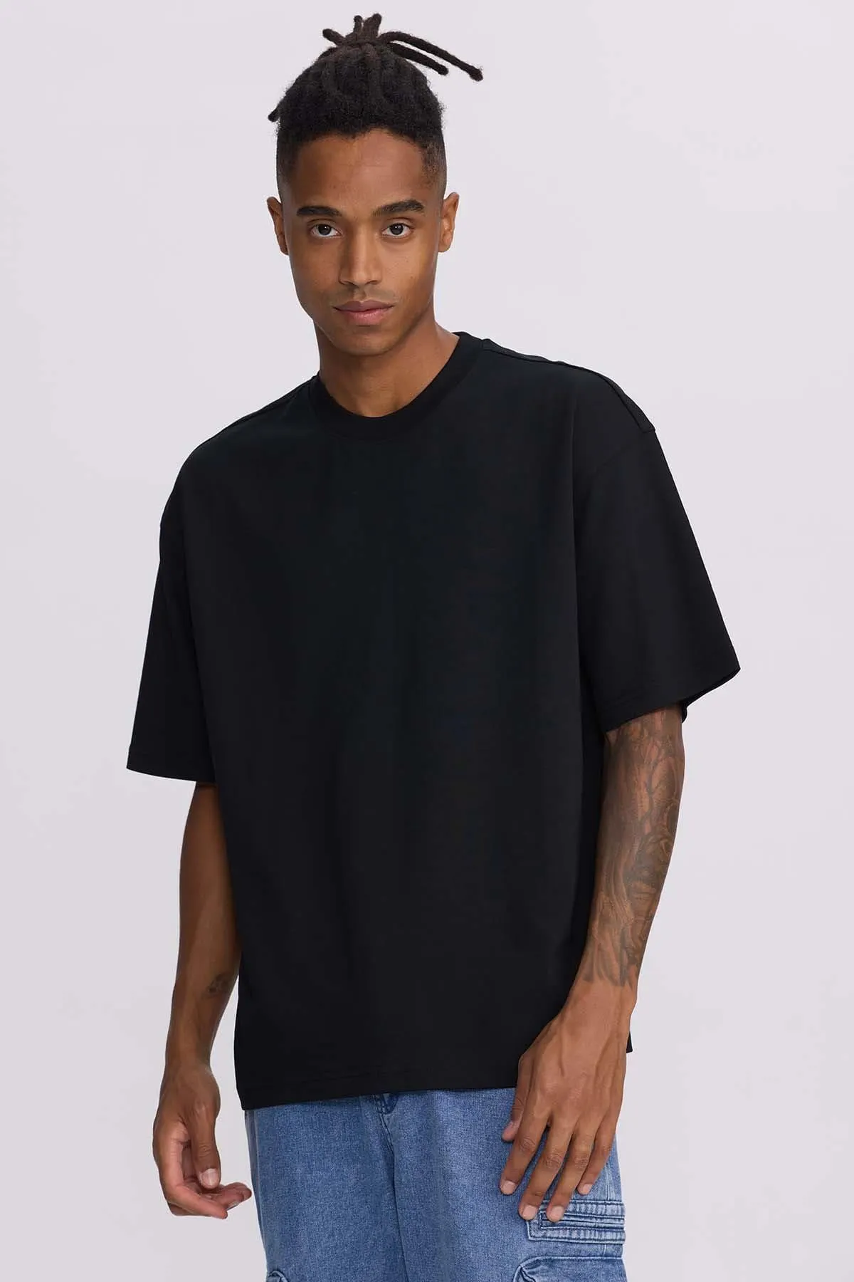 Polera Hombre Loose Fit Negro