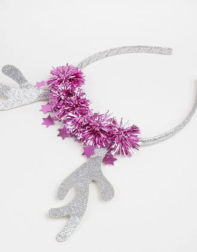 Cintillo de reno con glitter
