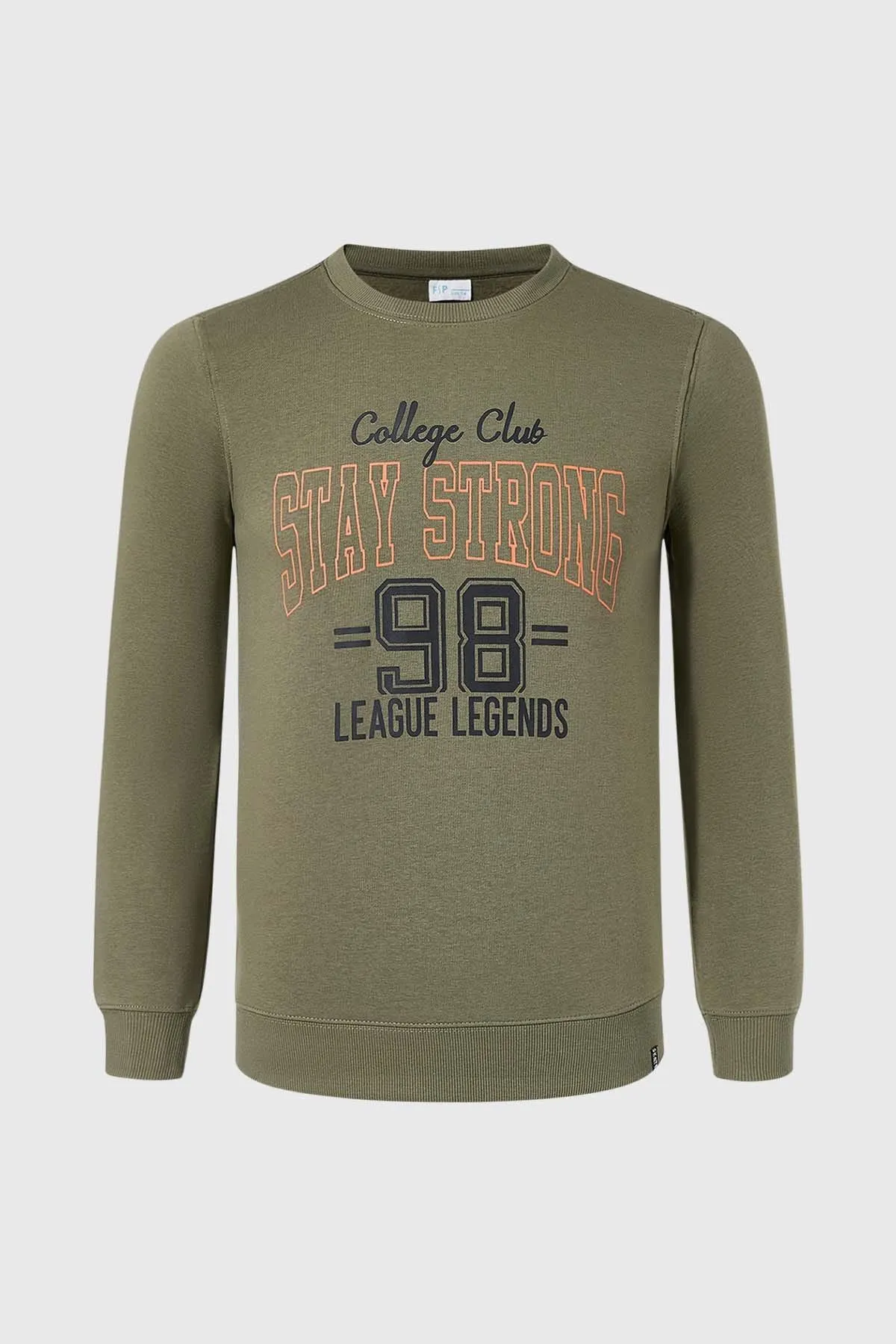 Polerón Niño Básico Con Print Verde