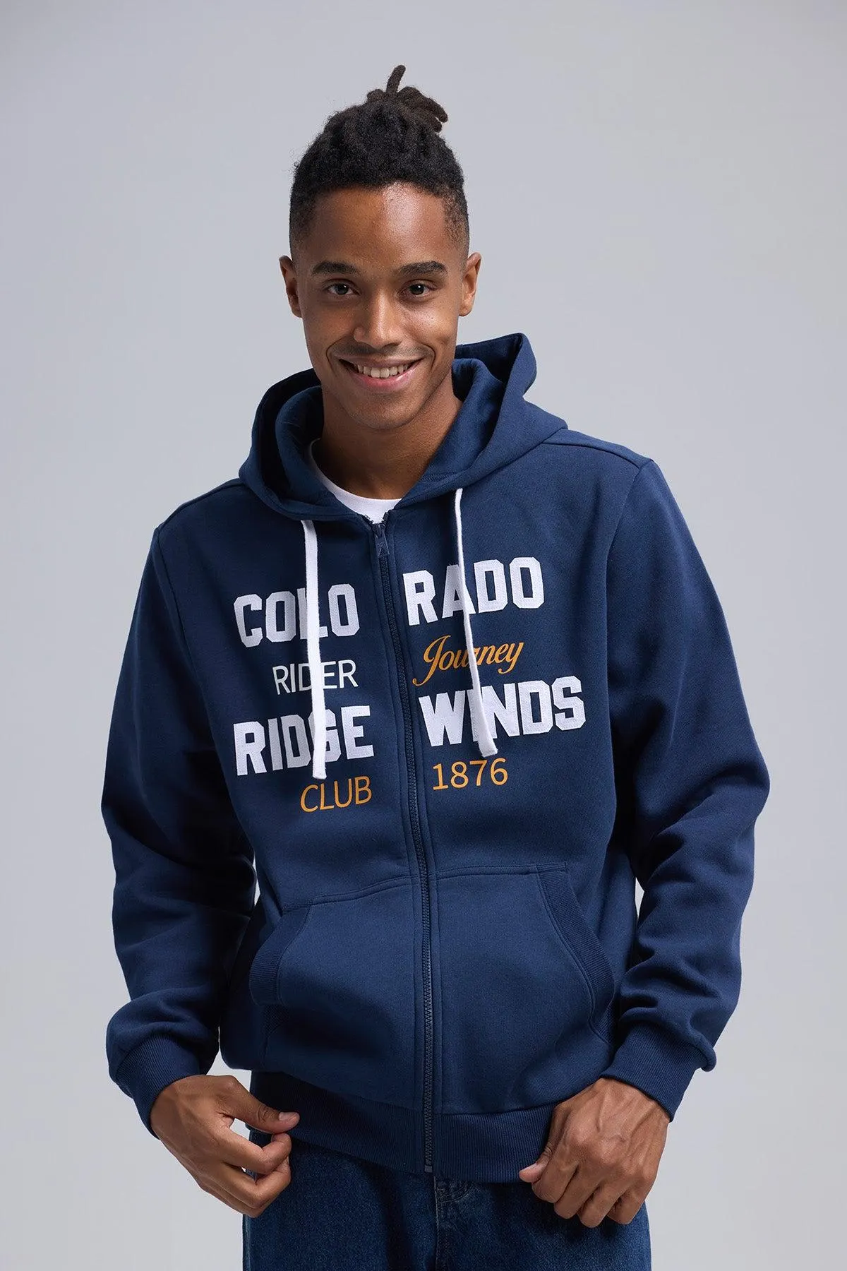 Polerón Hombre Full Zipper Azul