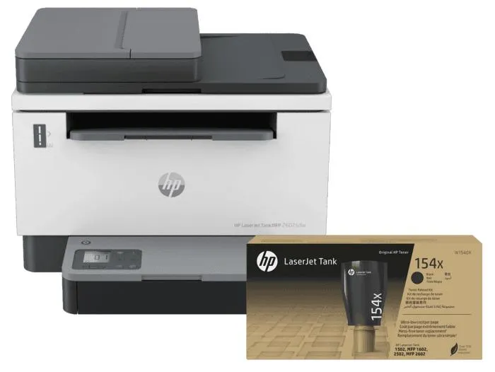 Impresora HP LaserJet Tank MFP 2602sdw + Kit de Recarga de Tóner HP LaserJet 154X Negro Original
