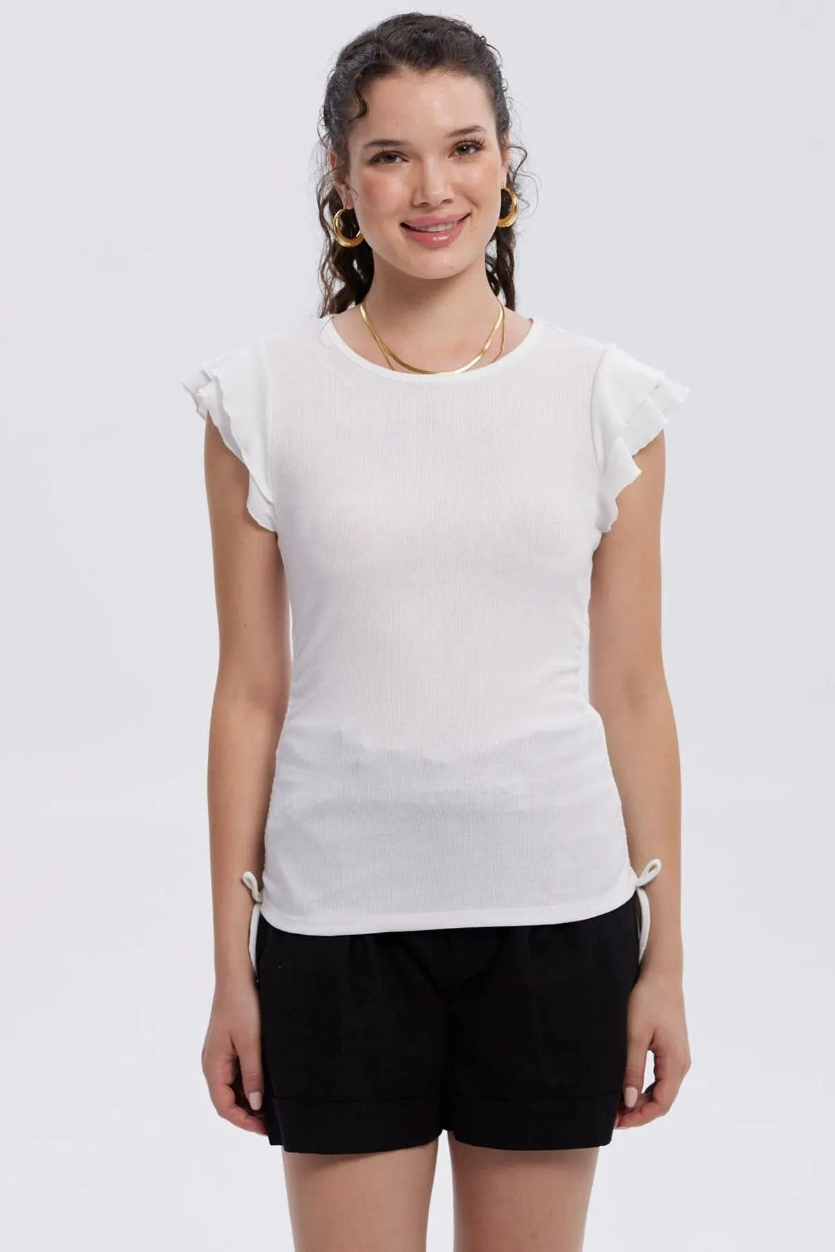 Polera Mujer Manga Vuelos Arena