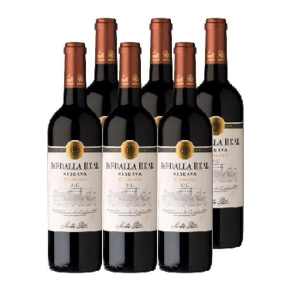 Vino Medalla Real Reserva Carmenere Botella 750cc x6