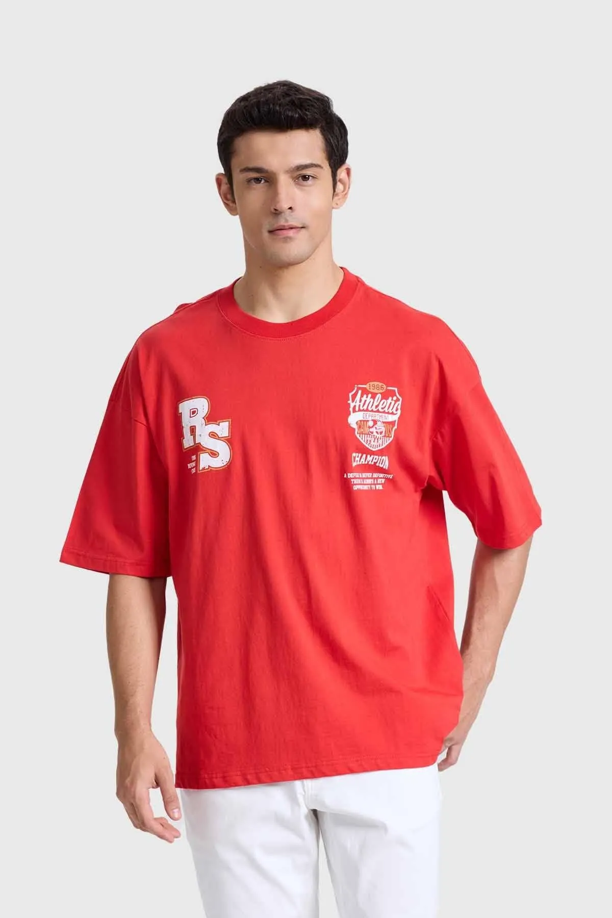 Polera Hombre Oversize Rojo